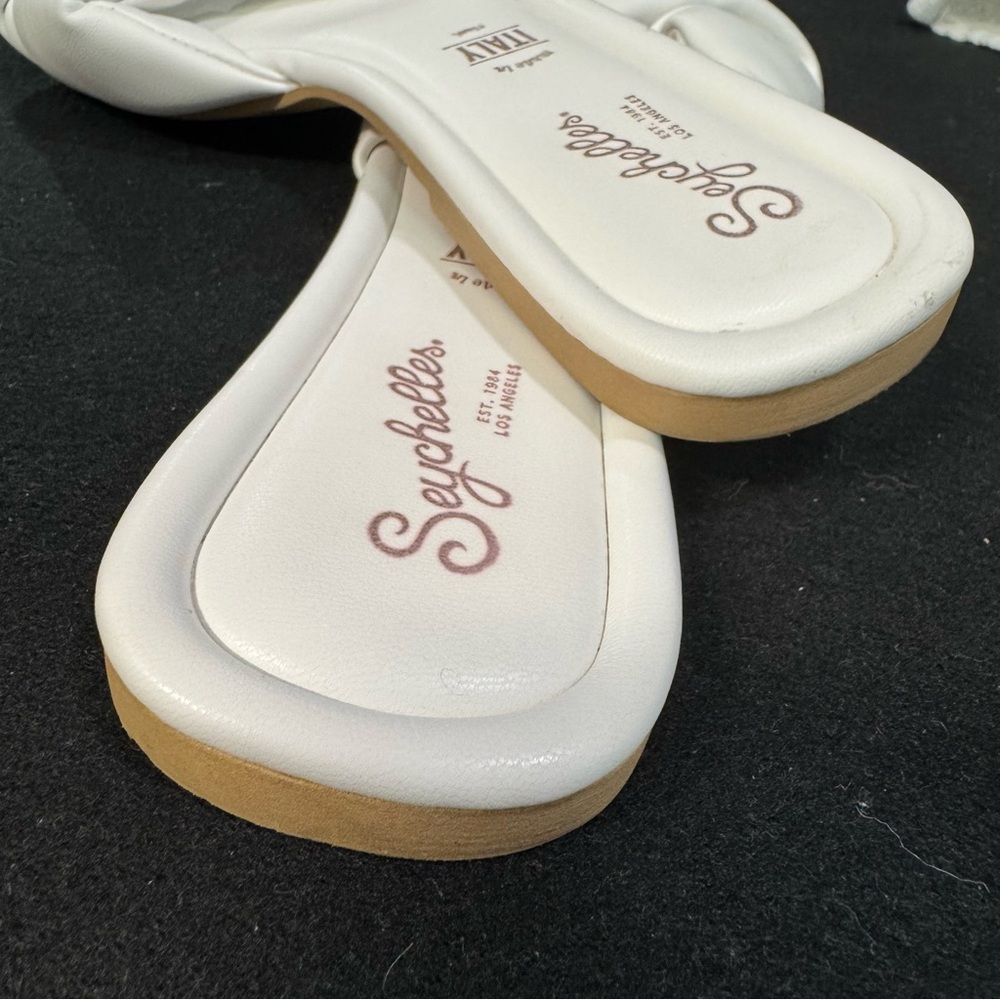 SEYCHELLES Breath of Fresh Air Slides in White Leather Size 7 - Picture 6 of 6